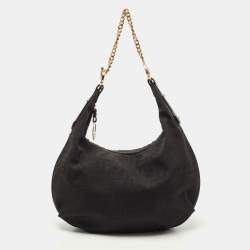 Pre Owned Fendi Black Zucca Canvas Chef Chain Link Hobo