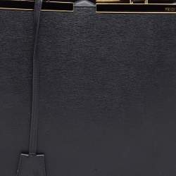 Pre Owned حقيبة يد فندي 3جور كبيرة دنيم سوداء