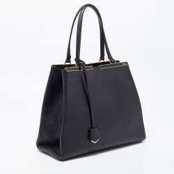 Pre Owned حقيبة يد فندي 3جور كبيرة دنيم سوداء