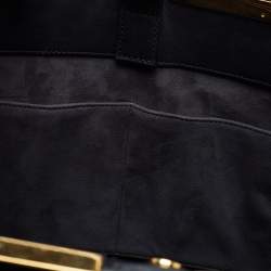 Pre Owned حقيبة يد فندي 3جور كبيرة دنيم سوداء