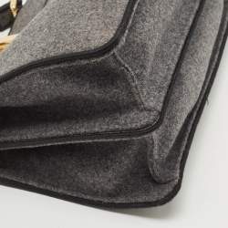 Fendi Grey Felt Peekaboo ISeeU East West Top Handle Bag