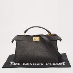 Fendi Grey Felt Peekaboo ISeeU East West Top Handle Bag