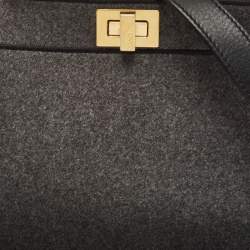 Fendi Grey Felt Peekaboo ISeeU East West Top Handle Bag