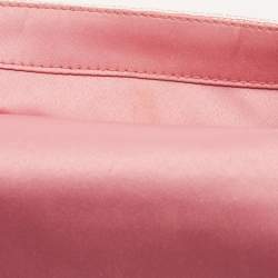 Fendi Pink Sequin Embellished Satin And Watersnake Medium Baguette Bag