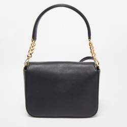 Pre Owned Fendi Black Leather Dolce 3Baguette Top Handle Bag