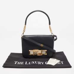 Pre Owned Fendi Black Leather Dolce 3Baguette Top Handle Bag