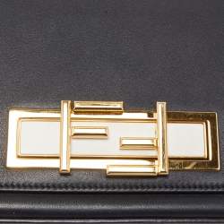 Pre Owned Fendi Black Leather Dolce 3Baguette Top Handle Bag