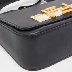 Pre Owned Fendi Black Leather Dolce 3Baguette Top Handle Bag