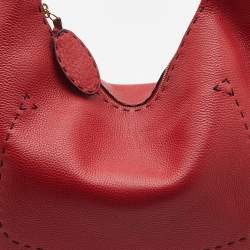 Fendi Red Leather Selleria Hobo 
