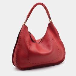 Fendi Red Leather Selleria Hobo 