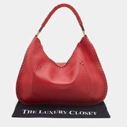 Fendi Red Leather Selleria Hobo 