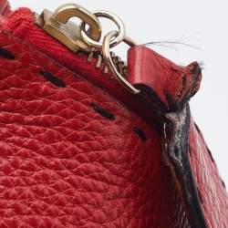 Fendi Red Leather Selleria Hobo 