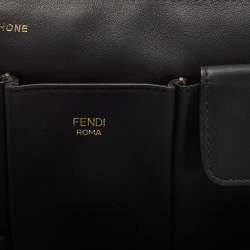 Fendi Black Leather and Mesh 3 Pockets Belt Bag