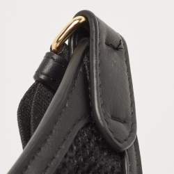Fendi Black Leather and Mesh 3 Pockets Belt Bag