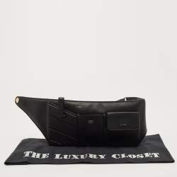 Fendi Black Leather and Mesh 3 Pockets Belt Bag