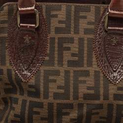 Pre Owned Fendi Tobacco Zucca Canvas and Leather Small Zucca Chef De Jour Bag