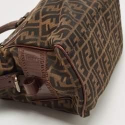 Pre Owned Fendi Tobacco Zucca Canvas and Leather Small Zucca Chef De Jour Bag