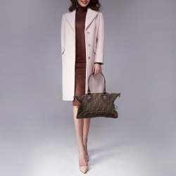 Pre Owned Fendi Tobacco Zucca Canvas and Leather Small Zucca Chef De Jour Bag