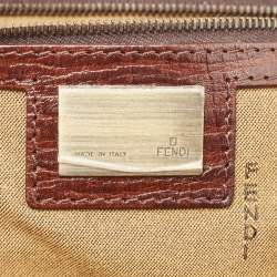 Pre Owned Fendi Tobacco Zucca Canvas and Leather Small Zucca Chef De Jour Bag