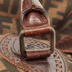 Pre Owned Fendi Tobacco Zucca Canvas and Leather Small Zucca Chef De Jour Bag