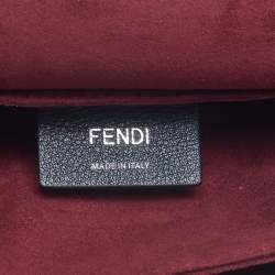 Pre Owned Fendi Red/Black Python Small Scalloped Kan I Shoulder Bag