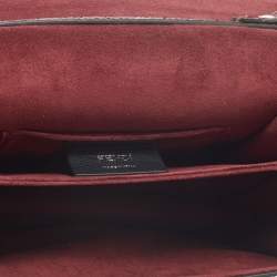 Pre Owned Fendi Red/Black Python Small Scalloped Kan I Shoulder Bag
