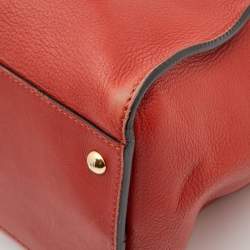 Pre Owned  Fendi Rust Leather Large Peekaboo Iconic Top Handle Bag