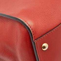 Pre Owned  Fendi Rust Leather Large Peekaboo Iconic Top Handle Bag