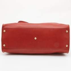 Pre Owned  Fendi Rust Leather Large Peekaboo Iconic Top Handle Bag