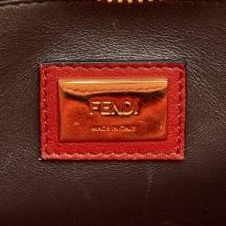Pre Owned  Fendi Rust Leather Large Peekaboo Iconic Top Handle Bag
