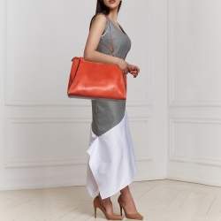 Pre Owned  Fendi Rust Leather Large Peekaboo Iconic Top Handle Bag