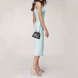 Pre Owned حقيبة كروس فندي بيكابو جلد أسود/أزرق صغيرة جداً