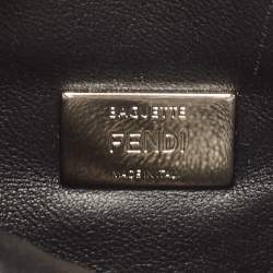 Pre Owned حقيبة كروس فندي بيكابو جلد أسود/أزرق صغيرة جداً