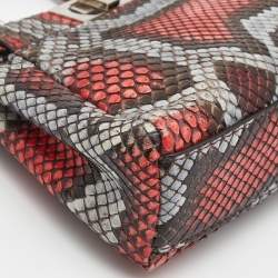 Pre Owned Fendi Multicolor Python Micro Peekaboo Top Handle Bag
