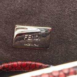 Pre Owned Fendi Multicolor Python Micro Peekaboo Top Handle Bag