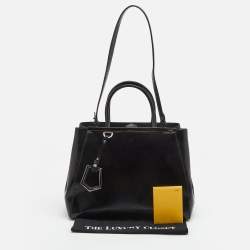مملوكة مسبقًا Fendi Black Patent Leather Medium 2Jours Tote