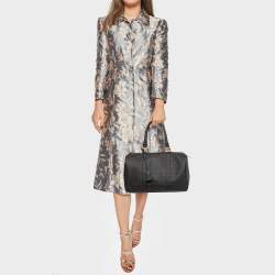 Fendi Brown Zucchino Coated Canvas Forever Bauletto Boston Bag