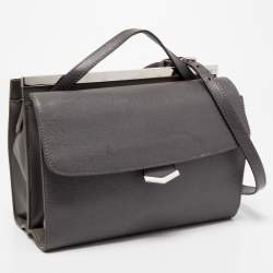 Pre Owned Fendi Grey Leather Small Demi Jour Top Handle Bag