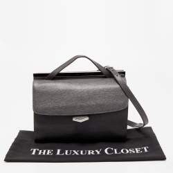 Pre Owned Fendi Grey Leather Small Demi Jour Top Handle Bag