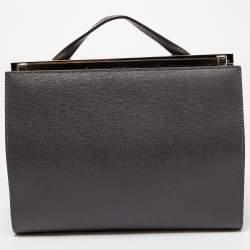 Pre Owned Fendi Grey Leather Small Demi Jour Top Handle Bag