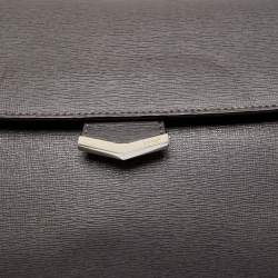Pre Owned Fendi Grey Leather Small Demi Jour Top Handle Bag