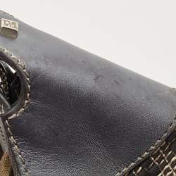 Pre Owned Fendi Grey Fabric and Leather Hobo