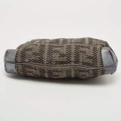Pre Owned Fendi Grey Fabric and Leather Hobo