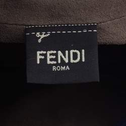 Pre Owned Fendi Brown/Blue Zucca Coated Canvas and Leather Mon Tresor Drawstring Bucket Bag