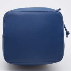 Pre Owned Fendi Brown/Blue Zucca Coated Canvas and Leather Mon Tresor Drawstring Bucket Bag