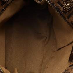 Pre Owned Fendi Brown/Gold Zucca Canvas and Leather Chef Shoulder Bag