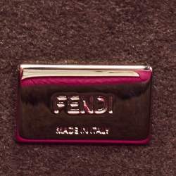 Pre Owned Fendi Fuchsia Leather Micro Peekaboo Crossbody Bag