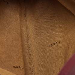 Pre Owned Fendi Burgundy Zucca Fabric and Leather Pochette Bag