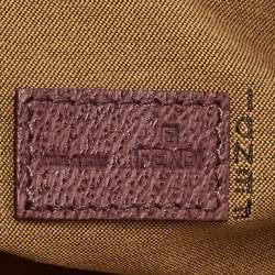 Pre Owned Fendi Burgundy Zucca Fabric and Leather Pochette Bag