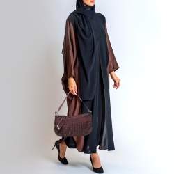 Pre Owned Fendi Burgundy Zucca Fabric and Leather Pochette Bag